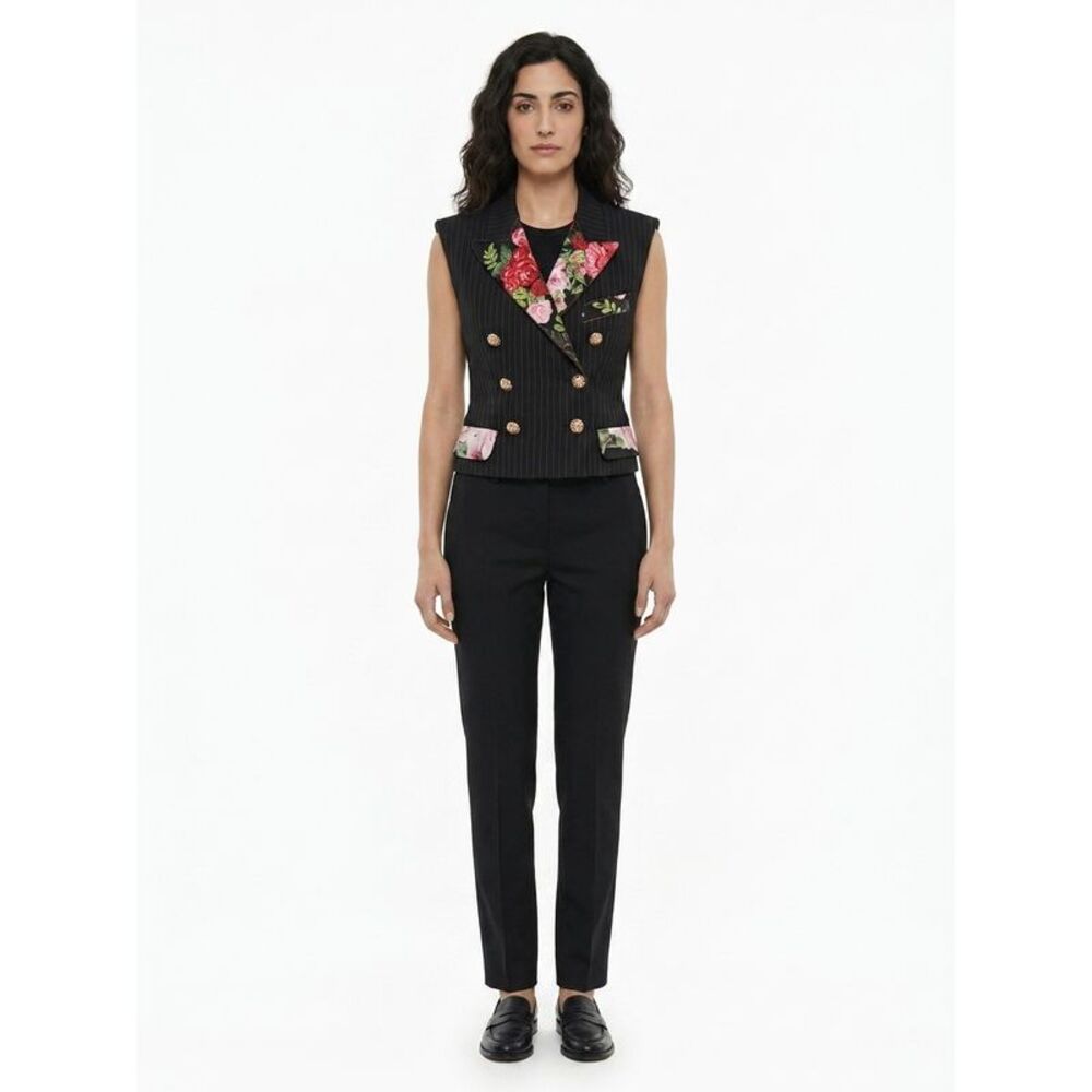 Dolce & Gabbana Black Cotton Sleeveless Women's Jacket